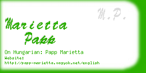 marietta papp business card